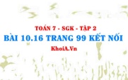 Bài 10.16 trang 99 Toán 7 Kết nối tri thức Tập 2